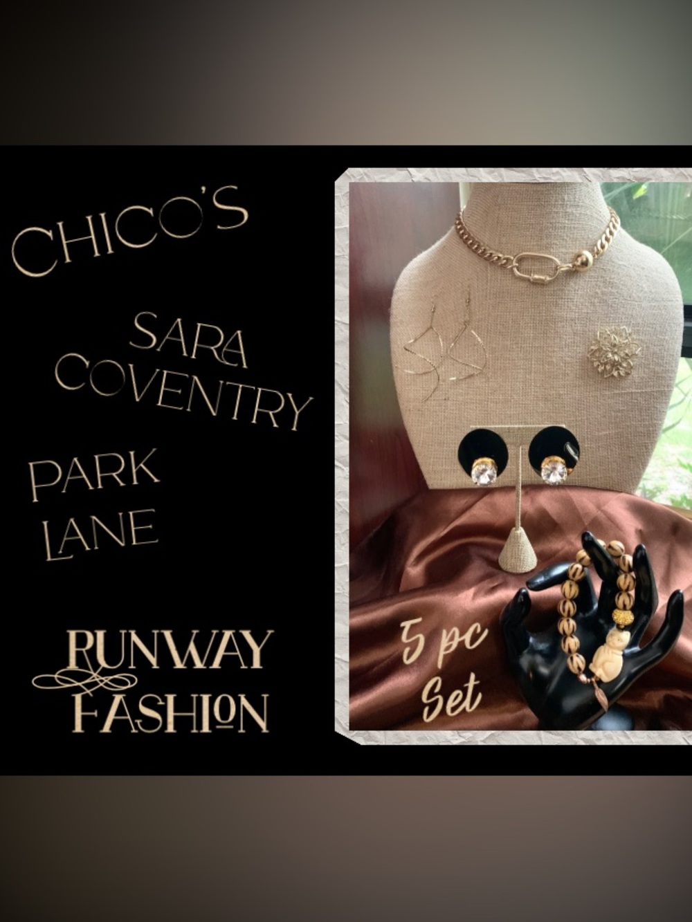 5 PC Runway High Fashion Gold Tone Set